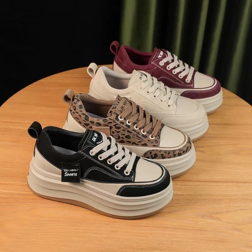 真皮小白鞋女加绒板鞋厚底内增高