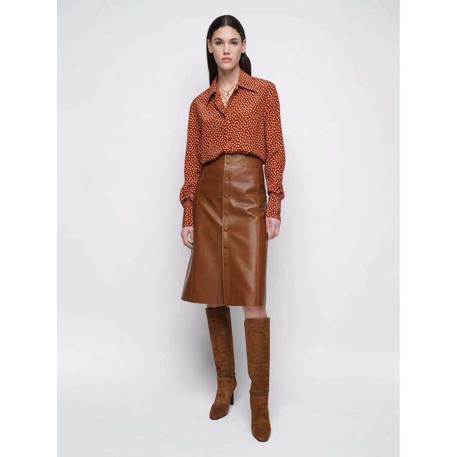 GLU预英国代购20秋冬 Saint Laurent棕色羊皮革高腰中长半身裙7折在类目 女装/女士精品, 半身裙中 - 来自Buy2taobao.com提供专业的淘宝代购服务