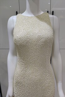 【千姿阁】美国1920s 盖茨比风白色通体珍珠修身礼服连衣裙