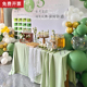 ins森系高级纯色桌布甜品台布茶歇摆台布拍照背景布生日婚礼桌布
