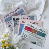 ins拍照道具摆件复古英文报纸时尚 饰美食摄影背景布置 卡片网红装