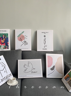 ins风油画框相框拍照道具摆件网红直播间装饰卡片服装摄影背景布