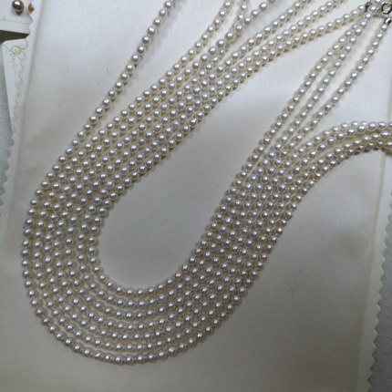 粉丝专享99包邮天然养殖极光淡水近正圆珍珠baby链3.5-4