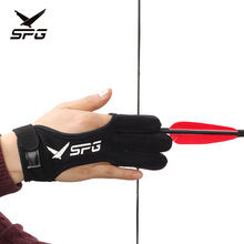 弓箭护指护具传统美猎反曲弓SPG三指手套比赛儿童竞技射箭护右手
