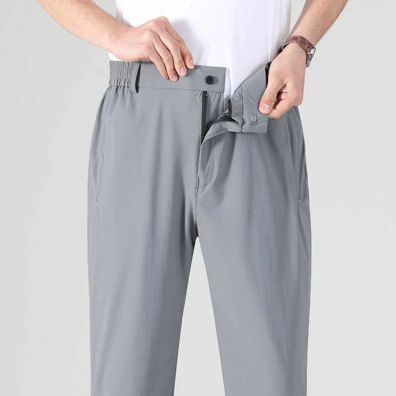 夏男士开腰冰丝高弹力休闲裤西裤