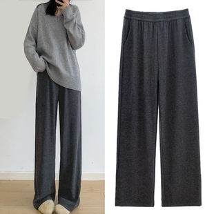 秋冬加厚雪尼尔裤子女冬季2025新款高腰显瘦糯米裤垂感直筒阔腿裤