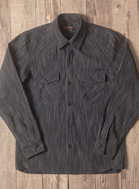 Double Seam 复古条纹衬衫 长袖工装衬衣纯棉重磅250g美式春秋