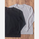 宽松秋季 double 日本面料 T恤 内搭纯棉打底衫 seam 卷边圆领长袖