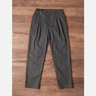 Double Seam 松紧腰休闲西裤 复古做旧宽松工装裤水洗褶皱效果