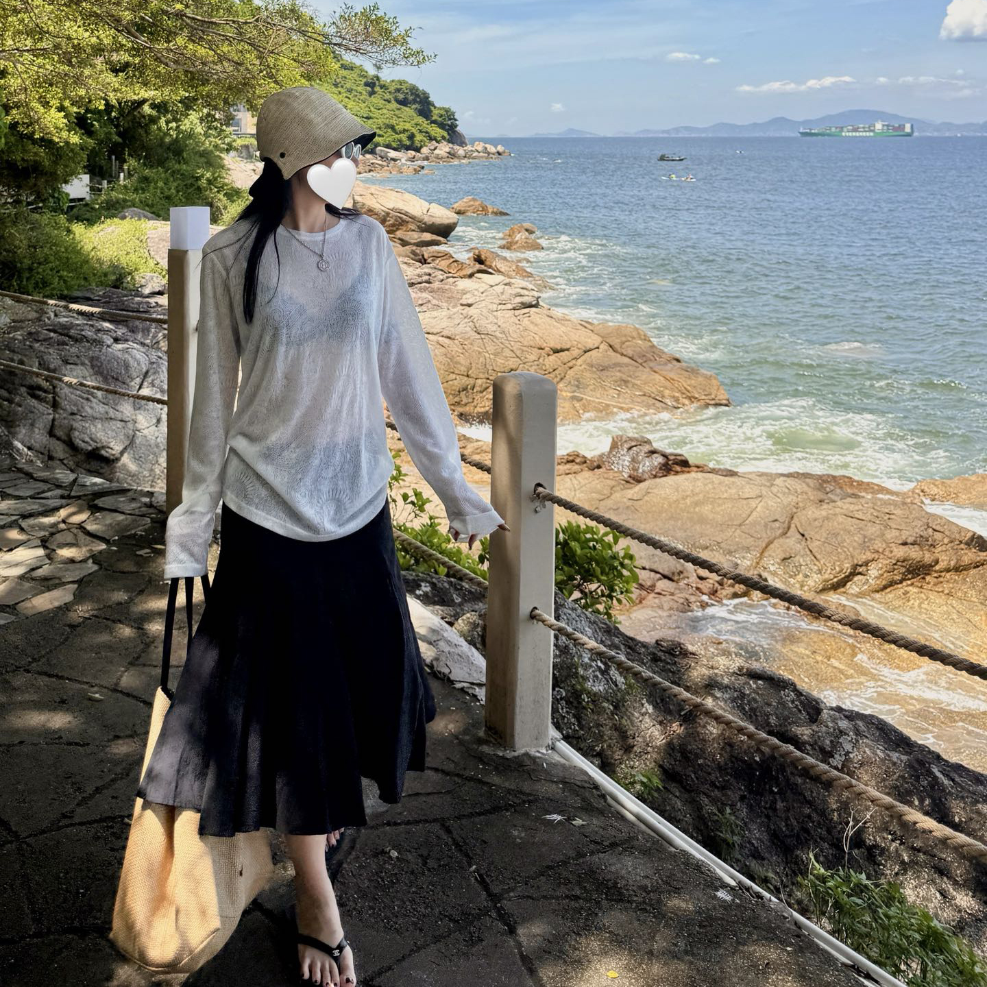 复古浮雕提花宽松薄款长袖T恤