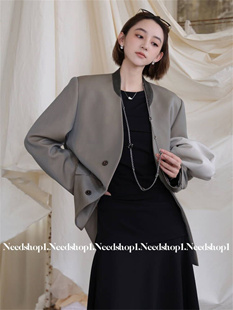 NeedShop12023早秋新款 西服外套女 渐变色廓形宽松简约拼接设计款