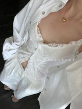 新款 NeedShop12023夏季 蕾丝辣妹内搭背心吊带上衣女 白色天丝法式