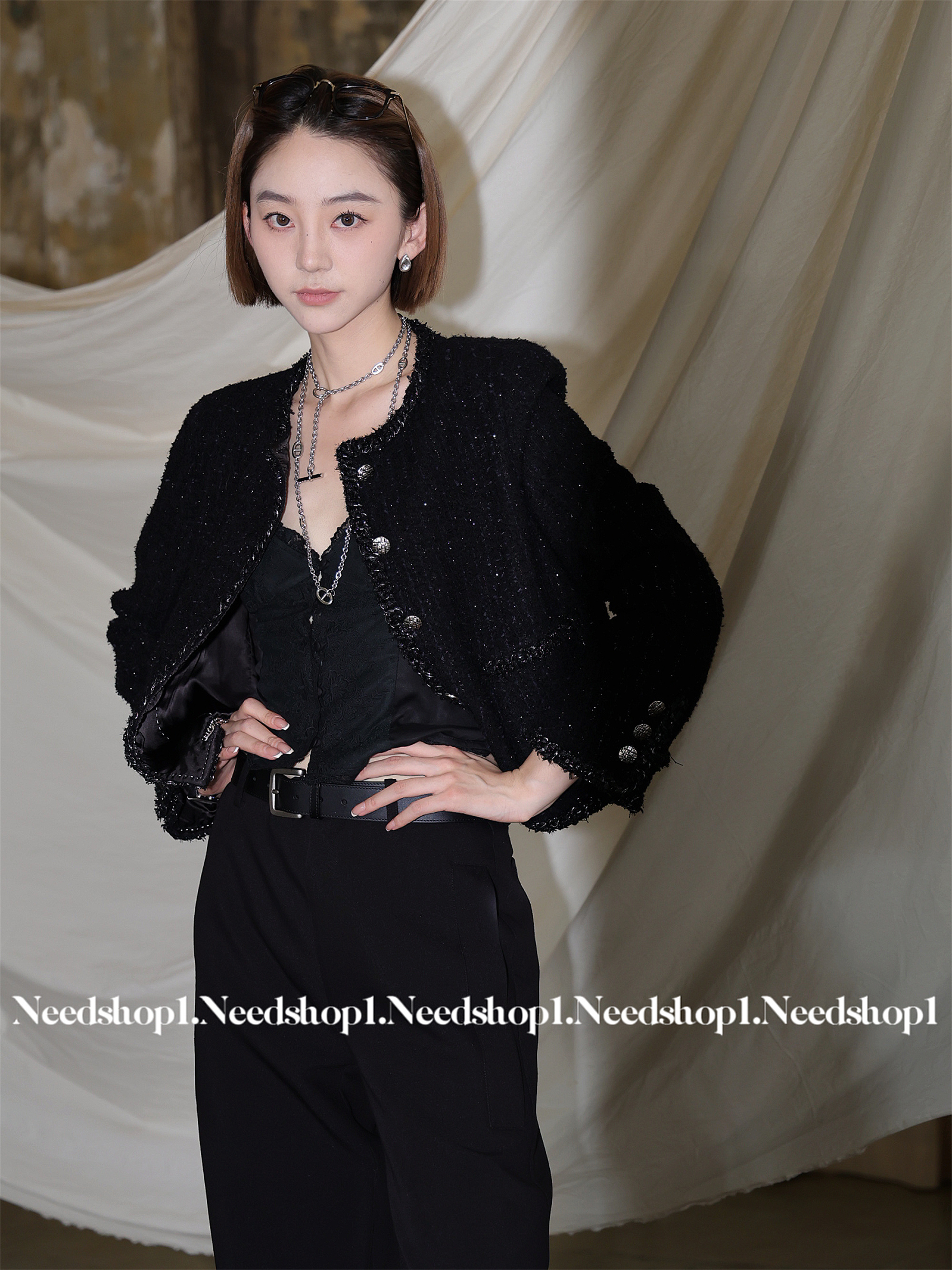 NeedShop12023早秋新款经典复古银线精致名媛高级感小香风外套女