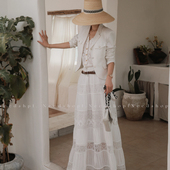 白色唯美重工蕾丝钩花拼接百搭半身裙女 新款 NeedShop1 夏季