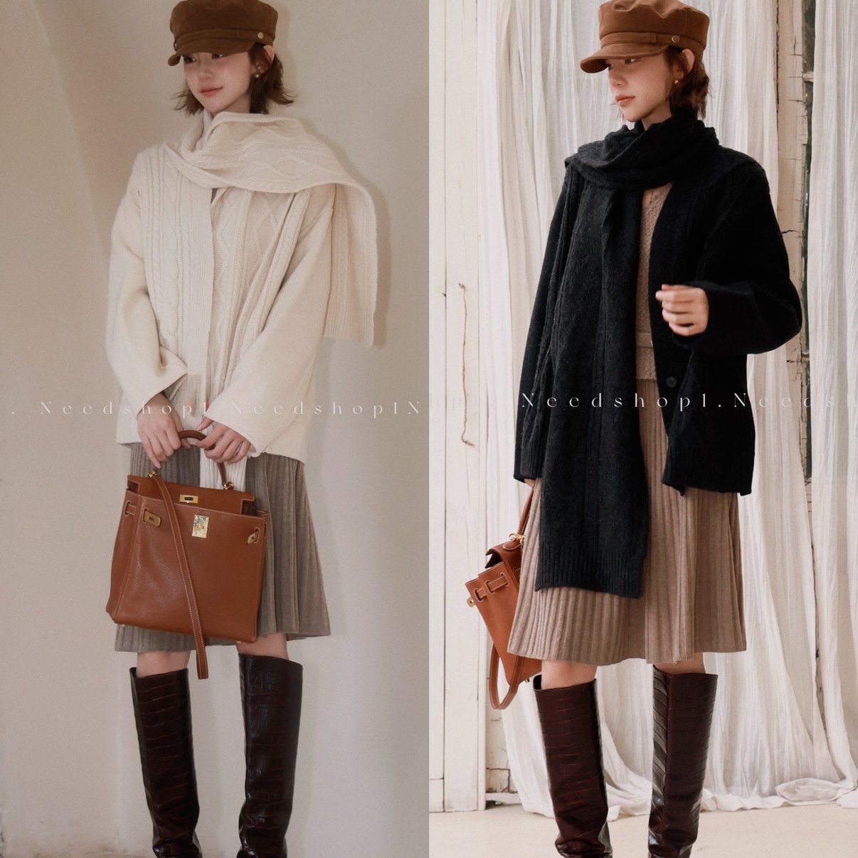 NeedShop1  轻奢羊绒+羊毛两件套双色宽松厚款针织毛衣外套,女装/女士精品,毛衣,淘宝优惠券,粉丝福利购,淘宝优惠卷