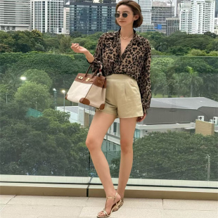 复古小众休闲风16姆米桑蚕丝豹纹衬衫 新款 女 2025夏季 NeedShop1