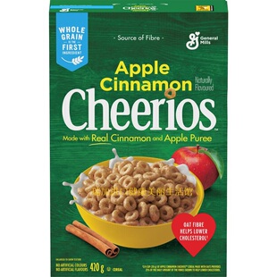 包邮加拿大GM Cheerios通用磨坊苹果肉桂脆麦圈420克麦片多种口味
