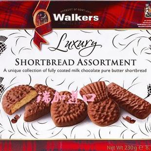 新品加拿大Walkers Shortbread牛奶巧克力裹纯黄油曲奇饼干230g