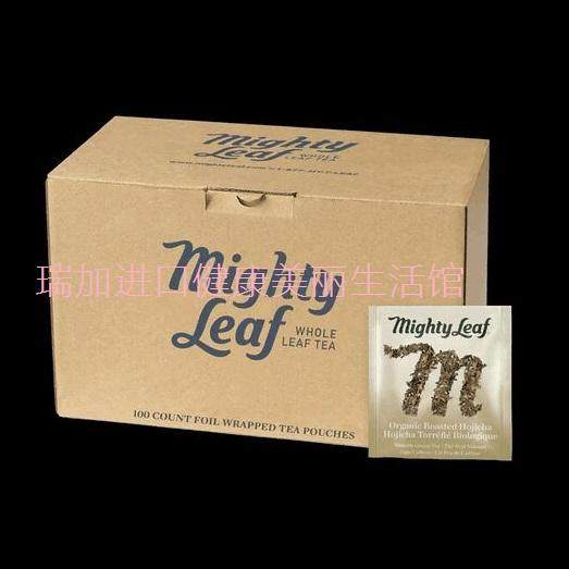包邮加拿大Mighty leaf Hojicha美泰有鸡日式煎焙茶低因100包坚果