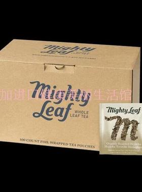 包邮加拿大Mighty leaf Hojicha美泰有鸡日式煎焙茶低因100包坚果
