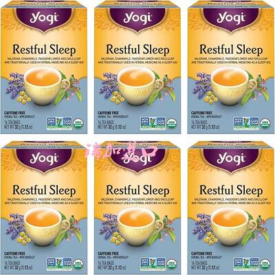 包邮加拿大YOGI RESTFUL有-机肉桂放松睡眠花草茶32g*6盒无咖啡因