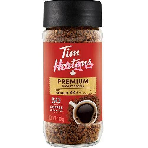 包邮加拿大Tim Hortons高级速溶咖啡粉100克中度烘焙多种口味
