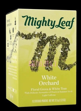 包邮加拿大Mighty leaf美泰WHITE ORCHARD桃香蜜瓜绿茶+白茶15包