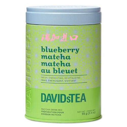 包邮加拿大DAVIDsTEA BLUEBERRY MATCHA有-机蓝莓抹茶95g罐装多种