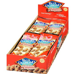 Diamond蓝钻烟熏风味杏仁23g 加拿大Blue 18包无麸质多种 包邮 新品