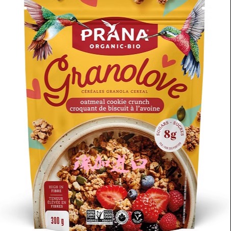 包邮加拿大Prana Granolove格兰诺拉燕麦曲奇脆麦片300g多口味