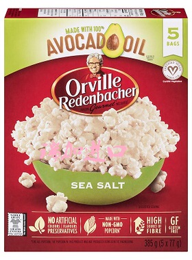 包邮加拿大Orville AVOCADO OIL牛油果油微波炉爆米花5袋385克