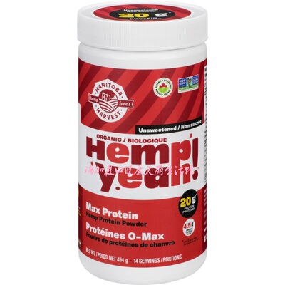 包邮加拿大Manitoba Harvest无糖有-机籽仁植物高蛋白粉454克多种