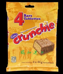 包邮加拿大Cadbury吉百利海绵太妃巧克力棒士力架4条176克x2包