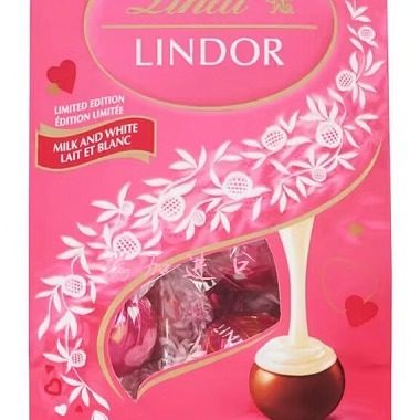 包邮加拿大Lindt瑞士莲超级系列白牛奶夹心巧克力球150g*2包多种