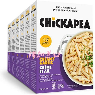 包邮加拿大Chickapea有-机鹰嘴豆黄豆粉奶油香蒜通心粉意面227g*6 - 实物图