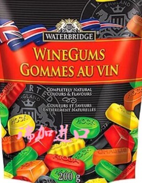包邮加拿大Waterbridge水桥黑醋栗覆盆子柠檬梨水果软糖200克*2包