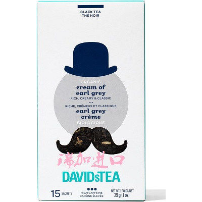 包邮加拿大DAVIDsTEA Cream of Earl Grey奶油香草伯爵15包29克