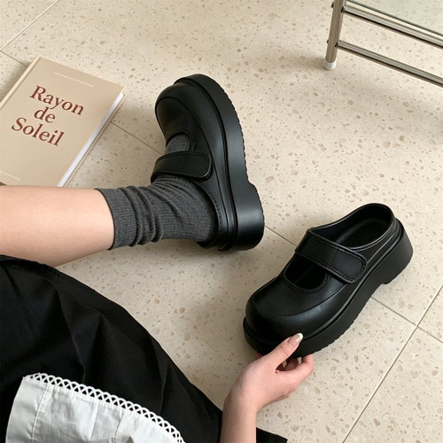 细细条日系微足弓设计包头拖女