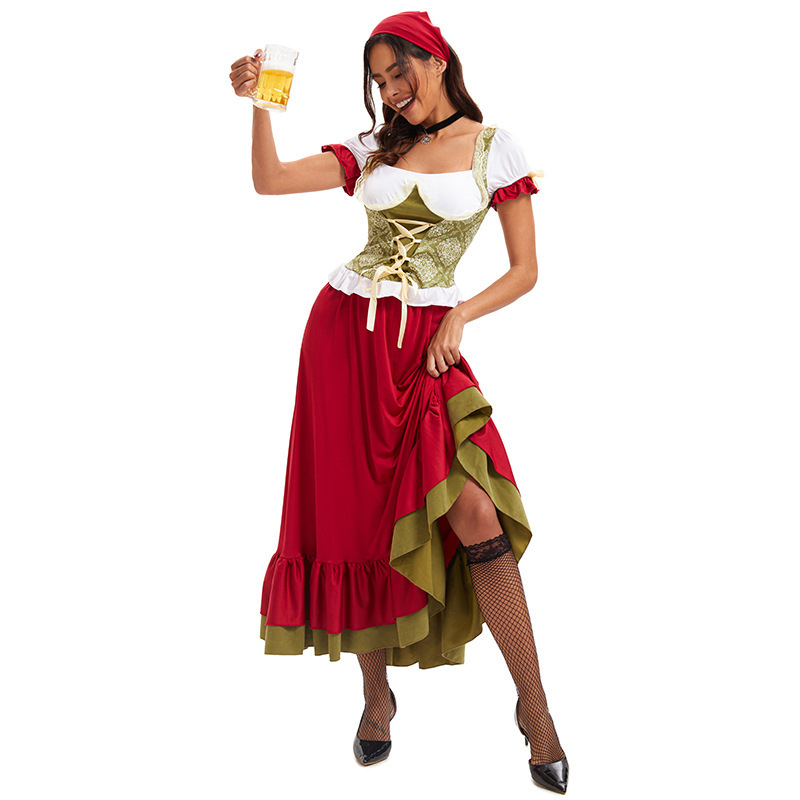 万圣节德国慕尼黑啤酒节服装啤酒妹啤酒裙中世纪复古酒吧cos服女