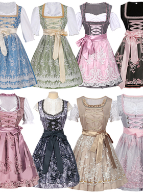 万圣节狂欢装德国啤酒节服装中世纪复古啤酒裙连衣裙cos服套装女