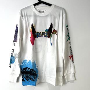 瑕疵特价STAPLE 鸽子刺绣LOGO拼接75数字情侣男女休闲百搭长袖T恤