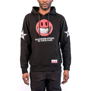 新衣城STAPLE SMILE HOODIE 恶搞笑脸骷髅 印花男女情侣 套头卫衣