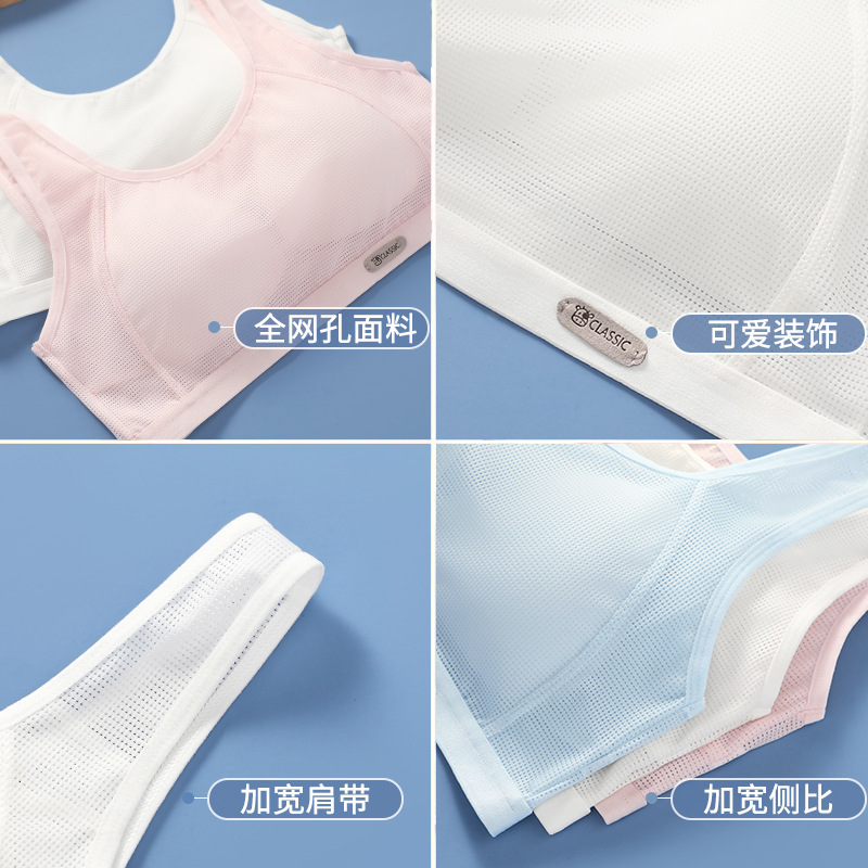 少女内衣二三阶段初高中学生纯棉运动防震背心青春期女孩发育