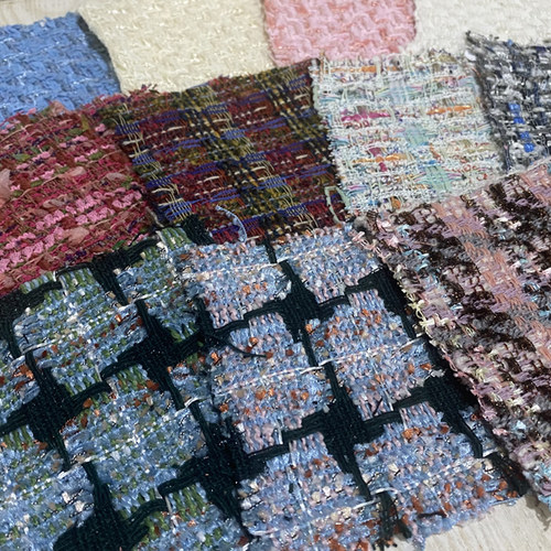 mingyu香家时尚编织小香风面料 春秋粗花呢粗纺花式呢服装布料