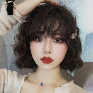 假发女全头套空气刘海羊毛卷短发网红蓬松自然逼真短发修脸假发套