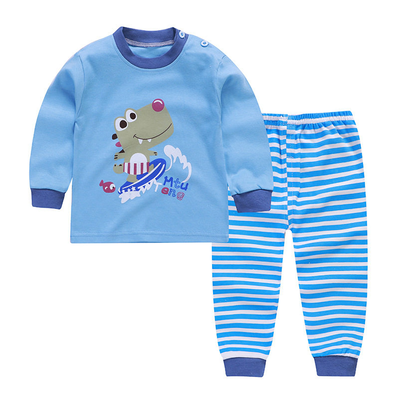 BABY UNDERWEAR SET COTTON 2024 NEW BOYS AND GIRLS AUTUMN AND WINTER CLOTHES BASE PAJAMAS AUTUMN CLOTHES AUTUMN PANTS LOUNGEWEAR