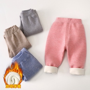 儿童保暖裤冬季新款男童加绒加厚宝宝秋裤女童打底裤单裤童裤