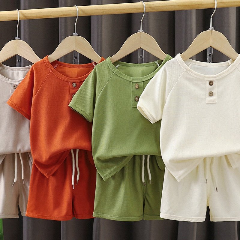 儿童短袖套装夏季新款男童短裤韩版小童华夫格宝宝夏款童装,童装/婴儿装/亲子装,儿童运动套装,淘宝优惠券,粉丝福利购,淘宝优惠卷