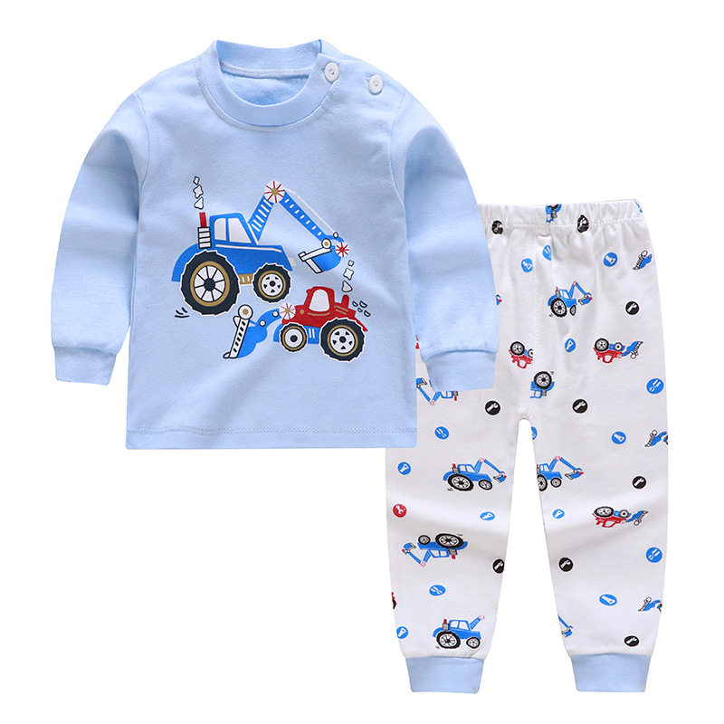 BABY UNDERWEAR SET COTTON 2024 NEW BOYS AND GIRLS AUTUMN AND WINTER CLOTHES BASE PAJAMAS AUTUMN CLOTHES AUTUMN PANTS LOUNGEWEAR