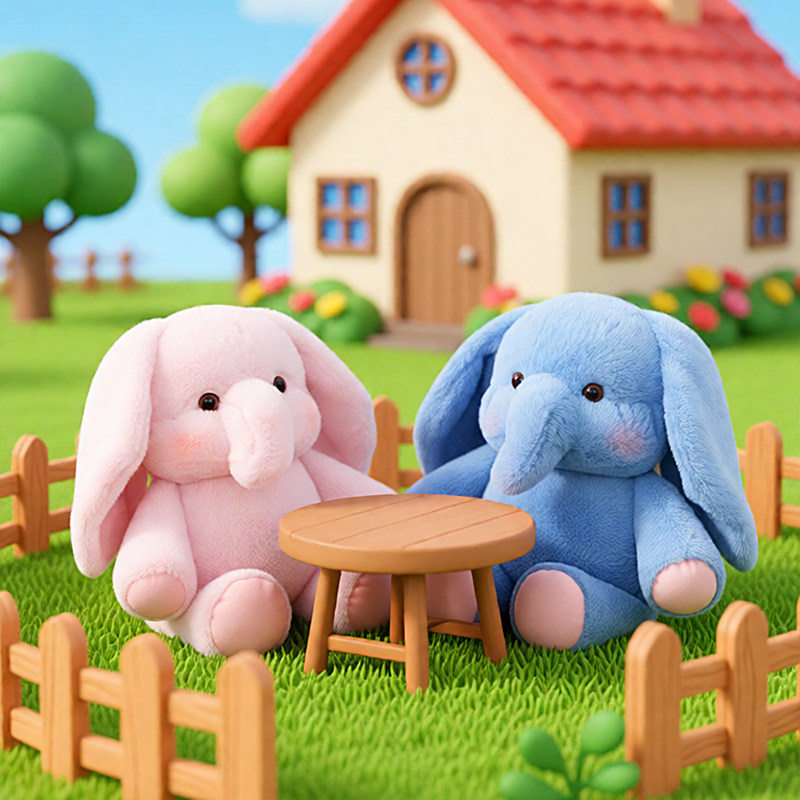 跑跑小可爱大象公仔玩偶毛绒玩具布娃娃女孩抱枕床上睡觉生日礼物